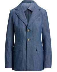 Polo Ralph Lauren - Single-Breasted Chambray Blazer - Lyst