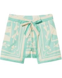 Twinset - Patterned Tie-Waist Shorts - Lyst