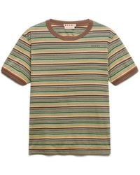 Marni - T-Shirt En Coton À Fines Rayures - Lyst