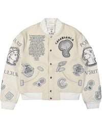 CASABLANCA - Chenille Bomber Jacket With Patchwork Design - Lyst