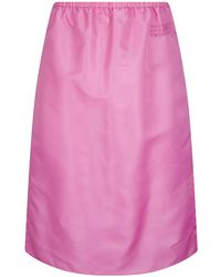 MM6 by Maison Margiela - Logo-Embroidered Elasticated-Waist Skirt - Lyst
