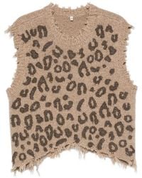R13 - Leopard-Pattern Top - Lyst