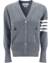 Thom Browne - 4-Bar V-Neck Cardigan - Lyst