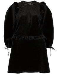 ShuShu/Tong Jurk Met Pofmouwen - Zwart