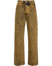Marni - Tapered-Jeans Mit Marmor-Print - Lyst