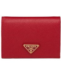 Prada - Portafoglio Piccolo Con Placca Logo - Lyst