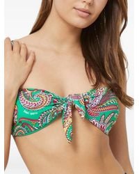 MC2 Saint Barth - Paisley-Print Knot-Detail Bikini Top - Lyst