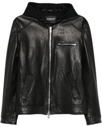 Dondup - Hooded Leather Jacket - Lyst