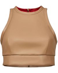 Lika - Zip-Fastening Cropped Tank Top - Lyst