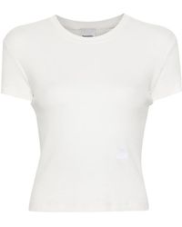 Nanushka - Logo-Embroidered Ribbed T-Shirt - Lyst