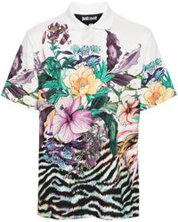 Just Cavalli - Floral Piqué Polo Shirt - Lyst