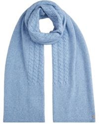 Tommy Hilfiger - Cable-knit logo-detail scarf - Lyst