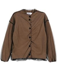MSGM - Cardigan Crop À Superposition En Tulle - Lyst