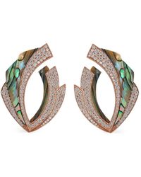 ANANYA - 18Kt Rose Mogra Blossom Abalone And Diamond Earrings - Lyst
