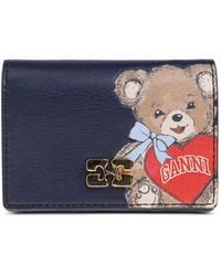 Ganni - Teddy Appliqué-Logo Wallet - Lyst