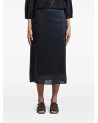 Peserico - Silk Linen Side-Slit Skirt - Lyst