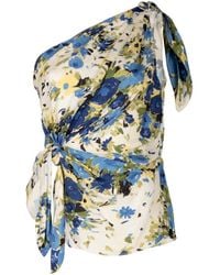 A.L.C. - Elliana Floral-Print One-Shoulder Blouse - Lyst