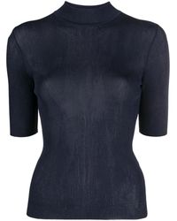 Tory Burch - Top de canalé con manga corta - Lyst