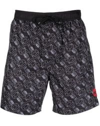 Karl Lagerfeld - Short De Bain Ikon 2.0 À Logo Imprimé - Lyst