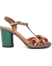 Chie Mihara - Uliva Floral-Embellished T-Bar Sandals - Lyst