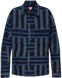 KENZO - Giacca-Camicia Weave - Lyst