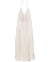 Barbara Bui - Geplooide Maxi-Jurk Met Macramé Detail - Lyst