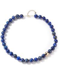 Mateo - Logo-Charm Bead-Embellished Necklace - Lyst