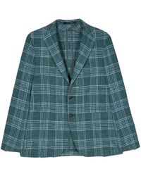 Tagliatore - Checked Single-breasted Blazer - Lyst