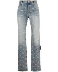 Off-White c/o Virgil Abloh - Jean À Effet Taches De Peinture - Lyst