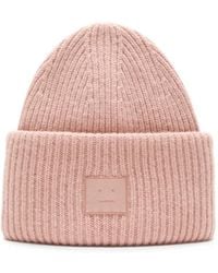 Acne Studios - Face Beanie Mit Logo - Lyst