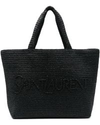 Saint Laurent - Raffia Tote Bag - Lyst