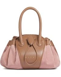 Marni - Leather And Suede Tulipea Small Handbag - Lyst