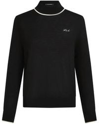 KARL LAGERFELD - Logo-Embroidered Turtleneck Sweater - Lyst
