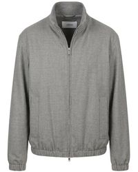 Lardini - High-Neck Zip-Up Wool Jacket - Lyst
