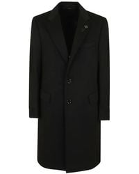 Lardini - Flower-Lapel Pin Single-Breasted Coat - Lyst