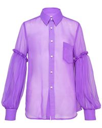 Comme des Garçons - Ruffled Sheer Shirt - Lyst
