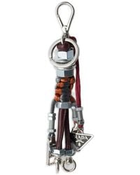 Prada - Triangle Logo Robot Keyring - Lyst