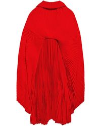 Balenciaga - Pleated Draped Maxi Dress - Lyst