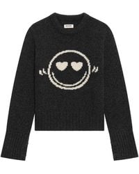 Zadig & Voltaire - Intarsia-Knit Merino-Wool Sweater - Lyst