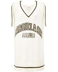 MM6 by Maison Martin Margiela - Vestido de punto con logo en jacquard - Lyst