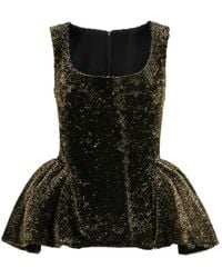 Gemy Maalouf - Square-Neck Peplum Top - Lyst