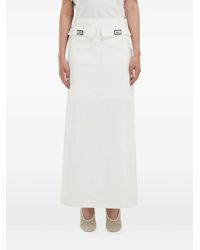 Ferragamo - Flap-Pocket Midi Skirt - Lyst