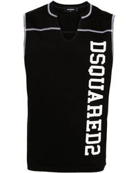 DSquared² - Logo-print Cotton Tank Top - Lyst