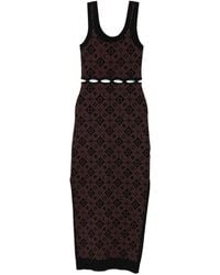Nanushka - Cut-Out Patterned Midi Dress - Lyst