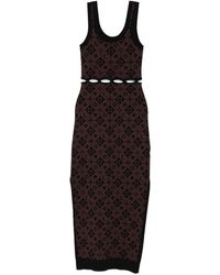 Nanushka - Cut-Out Patterned Midi Dress - Lyst