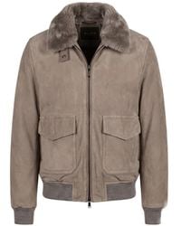 Moorer - Antenore Shearling-Collar Suede Jacket - Lyst