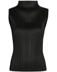 Issey Miyake - Haut Plissé À Col Montant - Lyst
