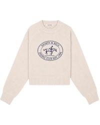 Sporty & Rich - Embroidered-Logo Raglan-Sleeve Sweater - Lyst