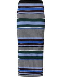 Pinko - Calf-Length Striped Knit Slim-Fit Skirt - Lyst