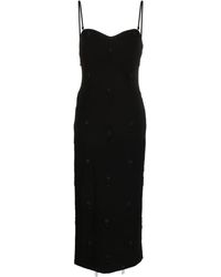 P.A.R.O.S.H. - Embroidered Crepe Midi Dress - Lyst